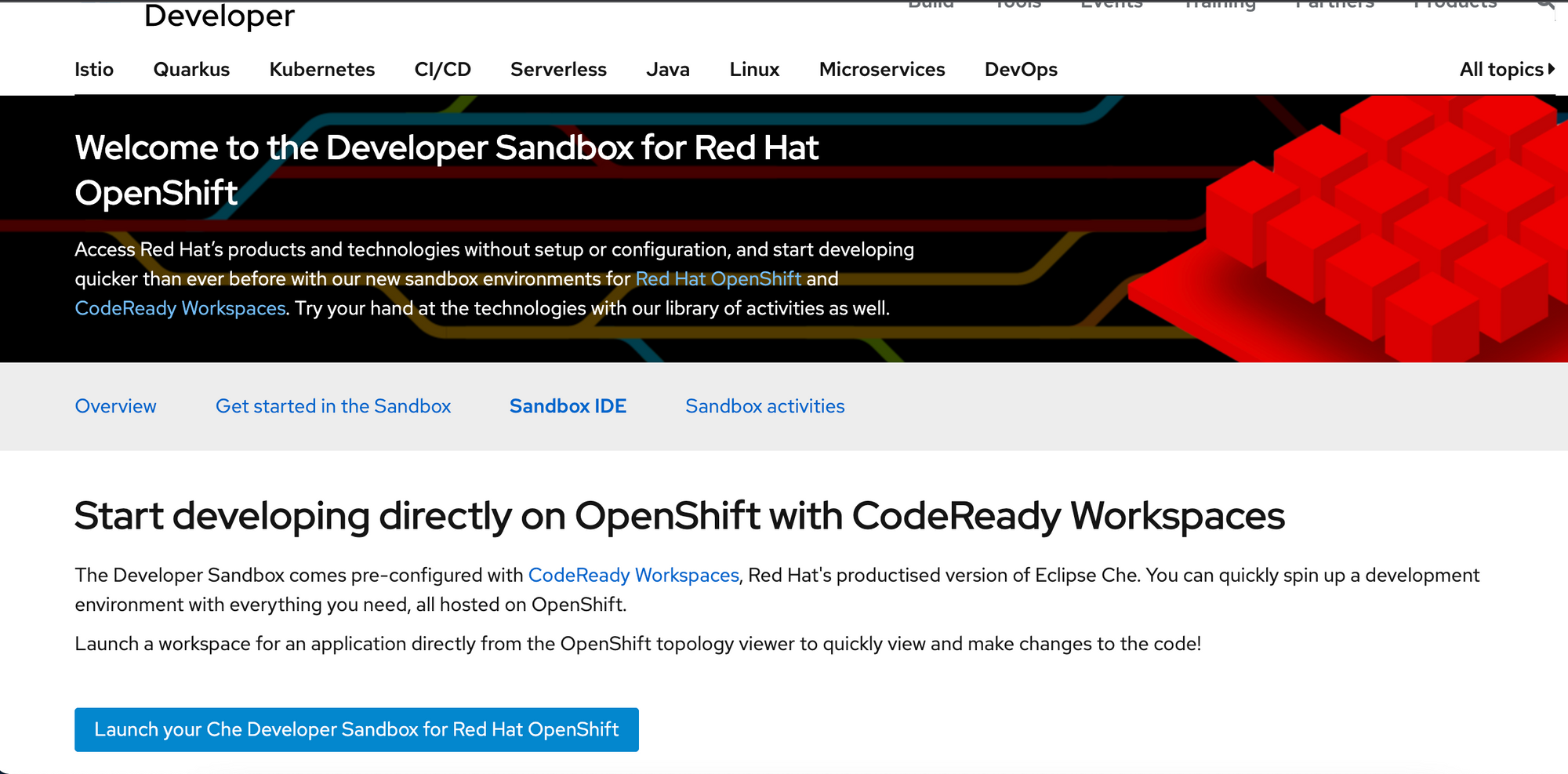 CodeReady Workspaces: Consistent Development Environments